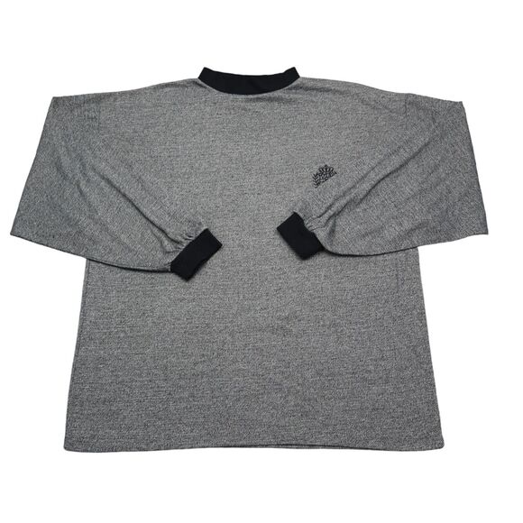 Marquis Sweater Mens M Gray Black Long Sleeve Mock Neck Knit Pullover - Picture 1 of 16